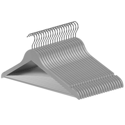 20 Pack Wooden Hangers - Grey ASAB - 3