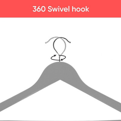 20 Pack Wooden Hangers - Grey ASAB - 8