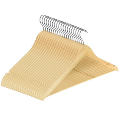 20 Pack Wooden Hangers - Natural