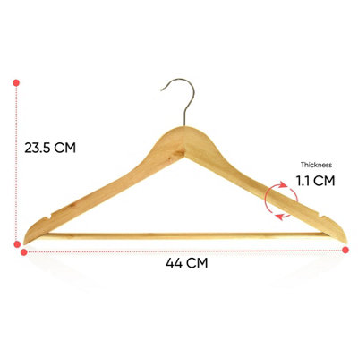 20 Pack Wooden Hangers - Natural - 3