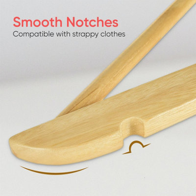20 Pack Wooden Hangers - Natural - 5