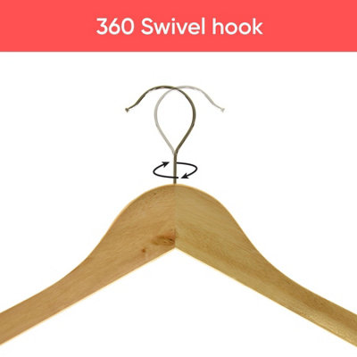 20 Pack Wooden Hangers - Natural - 6
