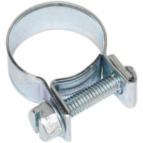 20 PACK Zinc Plated Mini Hose Clip - 16 to 18mm Diameter - Hose Pipe Clip Fixing