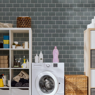 20 Pcs 30.5 x 15.4cm Grey Metro Subway Stick on Tiles for Kitchen Walls - Peel and Stick Wall Tiles for Bathroom