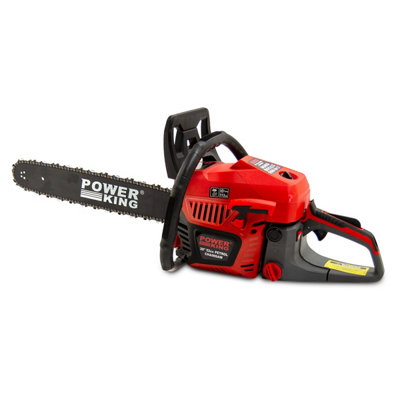 20'' Petrol Chainsaw PowerKing 52cc with Easy Start & Chain + Log Saw Horse & Oils - 3