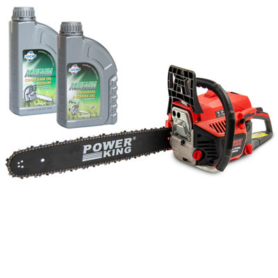 20'' Petrol Chainsaw PowerKing 52cc with Easy Start & Chain plus 2 Stroke & Chain Oil