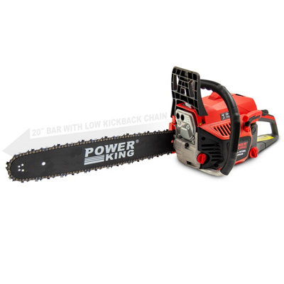 20'' Petrol Chainsaw PowerKing 52cc with Easy Start & Chain plus 2 Stroke & Chain Oil