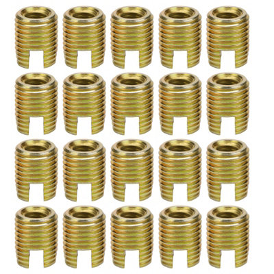 20-Piece 302 Carbon Steel Self-Tapping Thread Inserts(Inner M8x1.25,Outer M12x1.5)