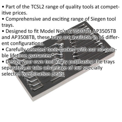 20-Piece Deep Offset and Combination Spanner Set with Tool Tray for Efficient Storage