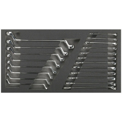 20-Piece Deep Offset and Combination Spanner Set with Tool Tray for Efficient Storage