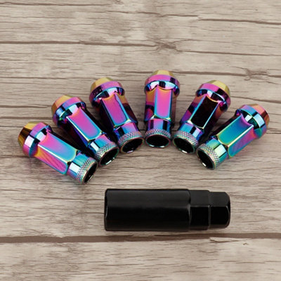 20-Piece M12x1.25 Iron Acorn Extended Open-End Racing Lug Nut Set with Key