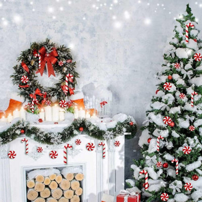 20 Pieces Candy Cane Christmas Tree Decorations Red Candy Christmas ...