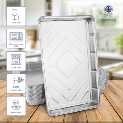 20 Pk Coppice Aluminium Foil Tray for Baking, BBQ, Roasting, Grilling & Food Storage 32 x 20 x 3cm. Freezer & Oven Safe