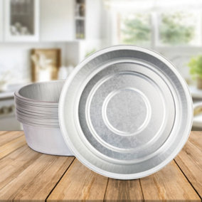 20 Pk Coppice Deep Round Aluminium Foil Pie Dish for Baking, Serving & Food Storage 18 x 5.5cm Freezer, Microwave & Oven Safe