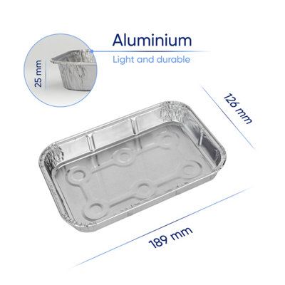 20 Pk Coppice Small Aluminium Foil Tray for Baking, BBQ, Roasting & Food Storage 19 x 13 x 2.5cm. Freezer, Microwave & Oven Safe