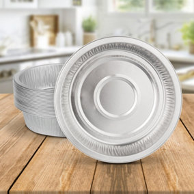 20 Pk Coppice Small Round Aluminium Foil Pie Dish for Baking, Serving & Food Storage 15 x 4cm Freezer, Microwave & Oven Safe