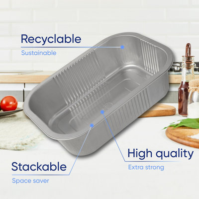 20 Pk Coppice Strong Aluminium Foil Containers for Air Fryer, BBQ & Food Storage 20cm x 13cm x 6cm. Freezer, Microwave & Oven Safe
