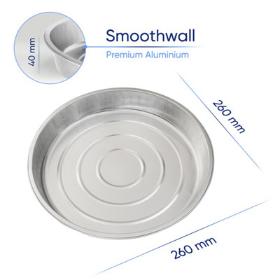 20 Pk Coppice Strong Round Aluminium Foil Pie Dish for Baking, Serving & Food Storage 26 x 26 x 4cm Freezer, Microwave & Oven Safe