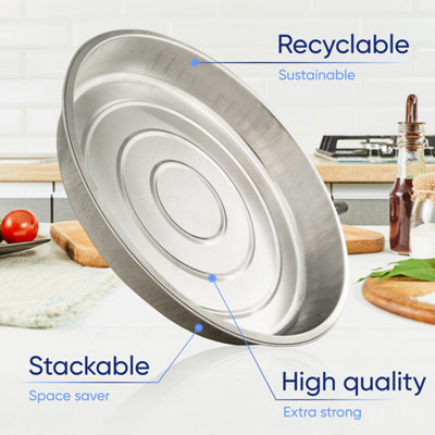 20 Pk Coppice Strong Round Aluminium Foil Pie Dish for Baking, Serving & Food Storage 26 x 26 x 4cm Freezer, Microwave & Oven Safe