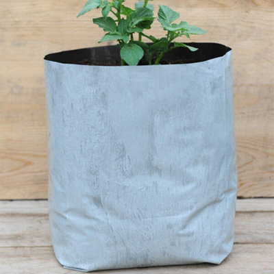 20 Potato Growing Bags Black/Grey Reusable Durable x  8L Capacity Growing Bags by Thompson and Morgan
