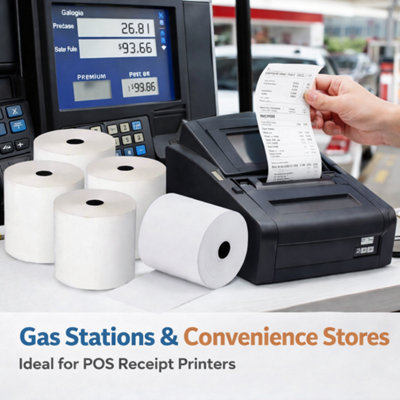 20 Rolls 80 x 80 Thermal Paper Till Roll for Cash Register POS and ...
