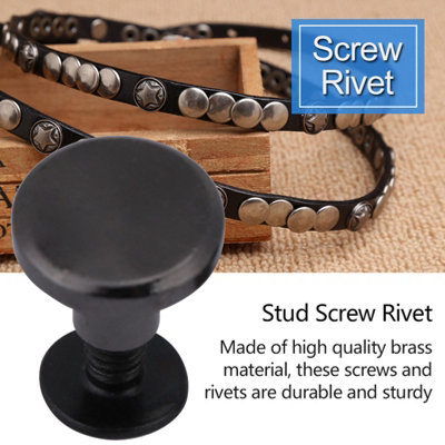 20 Sets of 8mm Brass Flat Head Rivets for Leather Craft and Luggage Straps