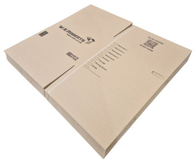 thumbnail image 2 of W.E. Roberts 10 Extra Large Moving Boxes 52x52x40cm - Strong Cardboard With Handles & Room Checklist 2 of 9