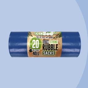 20 Super Strong Rubble Sacks - Blue - 40L