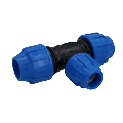 20 x 20 x 20mm MDPE Tee T-Piece Water Pipe Fitting Coupling Connector 2pk