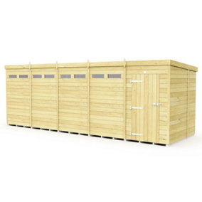 20 x 6 Feet Pent Security Shed - Single Door - Wood - L178 x W589 x H201 cm