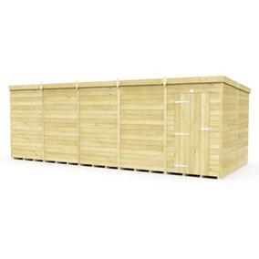 20 x 8 Feet Pent Shed - Single Door Without Windows - Wood - L231 x W589 x H201 cm