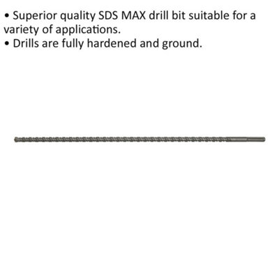 20 x 920mm SDS Max Drill Bit - Fully Hardened & Ground - Masonry Drilling