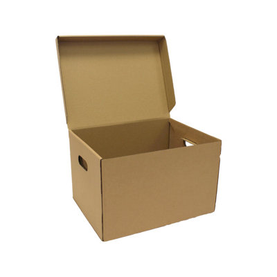 20 X A4 Archive Cardboard Storage Filing Box With Hinged Lid Eco ...