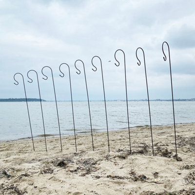 20 x Black Border Garden Shepherds Crook Hooks (1.2m)