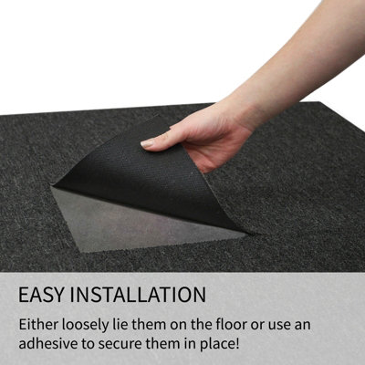 20 x Carpet Tiles 5m2  Charcoal Black - 3