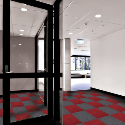 20 x Carpet Tiles 5m2 Scarlet Red - 8