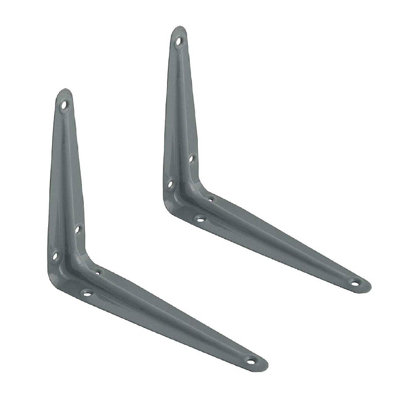 20 x Grey London Shelf Supports Brackets 225 x 175mm Storage Shelves