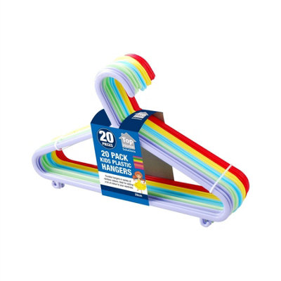 20 X High Quality Plastic Coat Hangers With Trouser Bar - Smooth Finish - Perfect For Hanging Trousers & Skirts