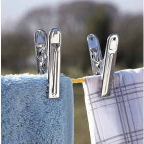 20 x Stainless Steel Pegs - Strong Rust Resistant Garden Peg Set - Ideal for Hanging Clothes, Towels, Bedding on Washing Line