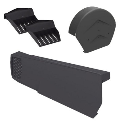 20 x Universal Grey Dry Verge Units, Round Ridge Cap & 2 x Starter Closure Kits