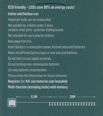200 Battery Operated LED Timelights White Multi-action - 3