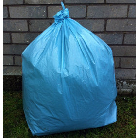 200 Bin Liners Medium Duty Blue Refuse Plastic Sack, 15Kg, 110 Litres