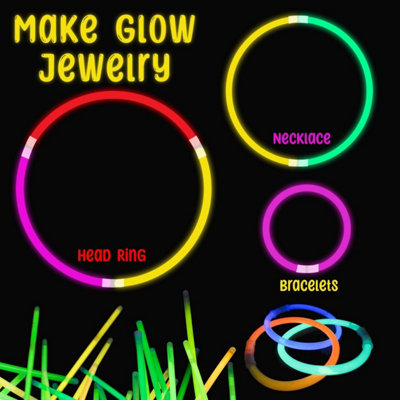 Trimming Shop 224-Pack 8 Inch Glow Sticks With Connectors - Party Favors For Kids & Adults