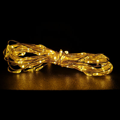 200 LED 10m  MicroBrights Indoor Outdoor Christmas Multi Function Battery Operated Lights with Timer on Pin Wire in Vintage Gold Price Comparisons | Compare The Build