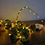 200 LED 10m Premier MicroBrights Indoor Outdoor Christmas Multi Function Battery Operated Lights Timer Pin Wire in Vintage Gold