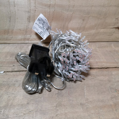 200 LED 16m Premier Christmas Outdoor 8 Function Lights Clear Wire in ...