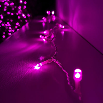 200 LED 16m Premier Christmas Outdoor 8 Timer Lights Clear Wire in Pink | DIY at B&Q