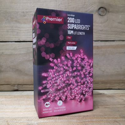 200 LED 16m Premier Christmas Outdoor 8 Function Timer Lights