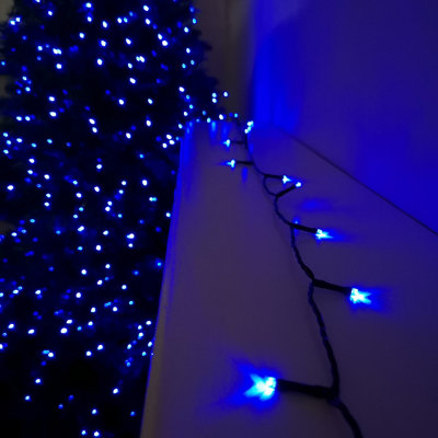 Blue battery operated christmas lights sales