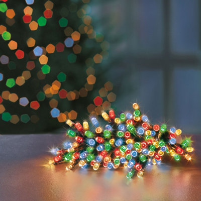 200 LED Supabrights Multi-coloured Multi-action Green cable